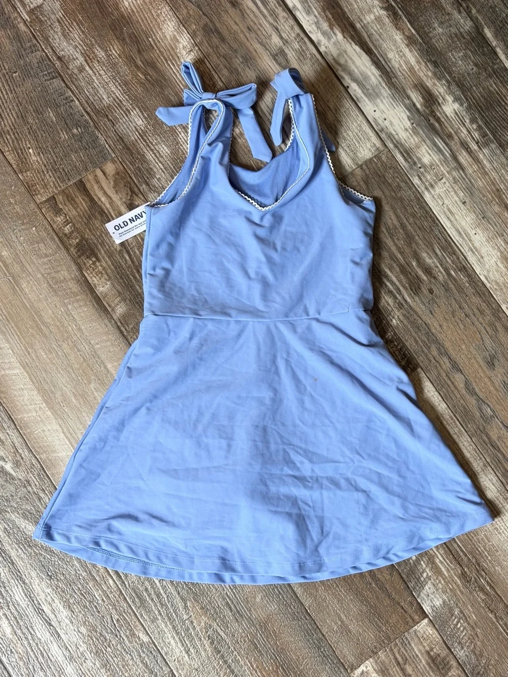 Old Navy Light Blue bow shoulder athletic Casual Dress